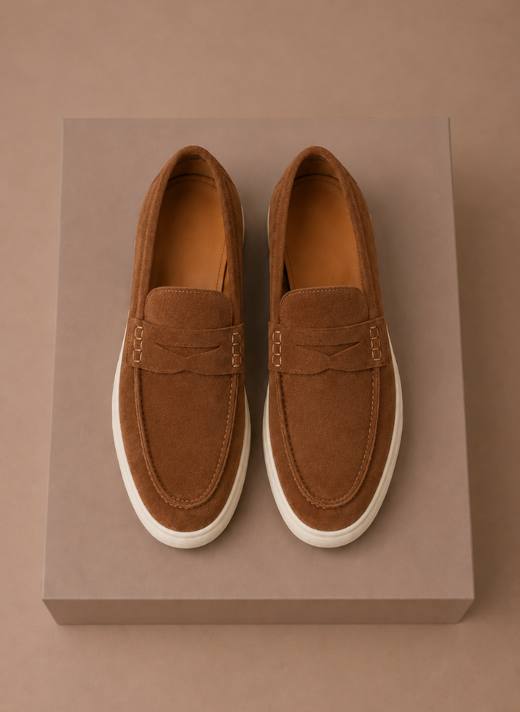 Men's Suede Penny Loafers – Premium Lightweight Slip-On | Sorteva