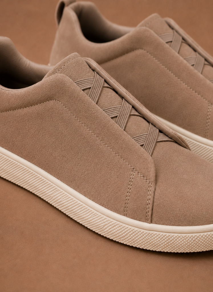 Men's Laceless Suede Sneakers – Slip-On Casual Shoes | Sorteva