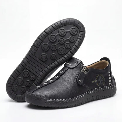 Elira™ – Hand-Stitched Slip-On Comfort Loafers | No-Bend Zipper, Wide Toe Box & All-Day Comfort