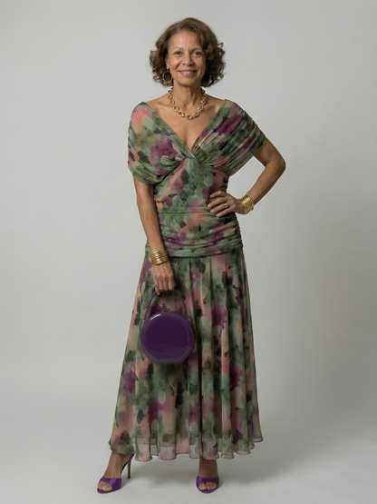 Calen | Off Shoulder Flow Midi Dresses