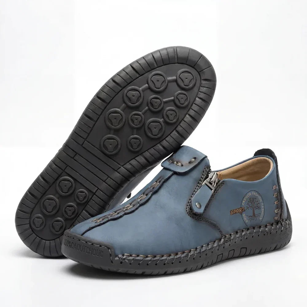 Vera™ – Hand-Stitched Slip-On Comfort Loafers | No-Bend Zipper, Wide Toe Box & All-Day Comfort