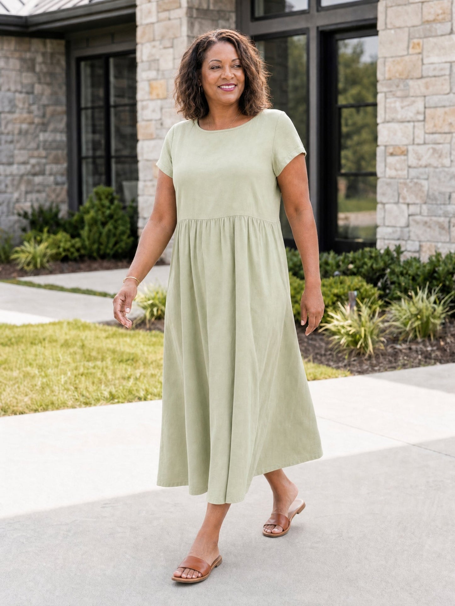 Relaxed Midi Dress with Pockets