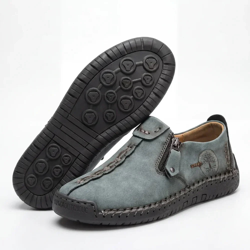 Vera™ – Hand-Stitched Slip-On Comfort Loafers | No-Bend Zipper, Wide Toe Box & All-Day Comfort