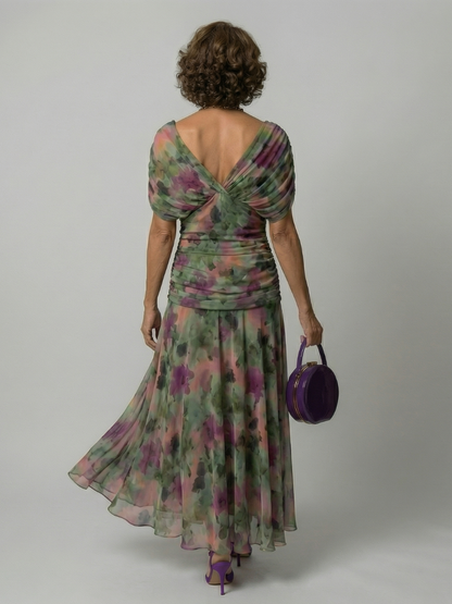 Calen | Off Shoulder Flow Midi Dresses