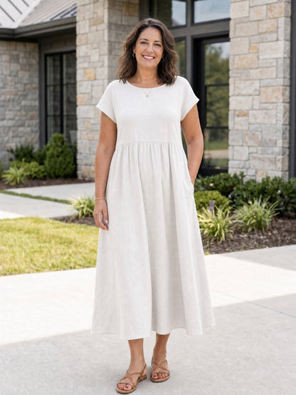 Relaxed Midi Dress with Pockets