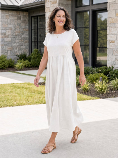 Relaxed Midi Dress with Pockets
