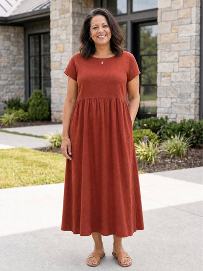 Relaxed Midi Dress with Pockets