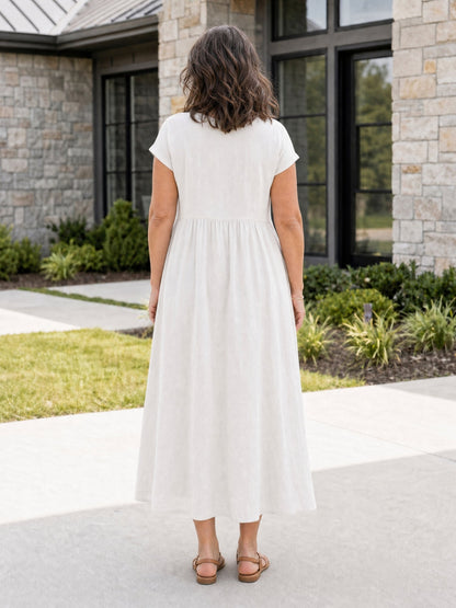 Relaxed Midi Dress with Pockets