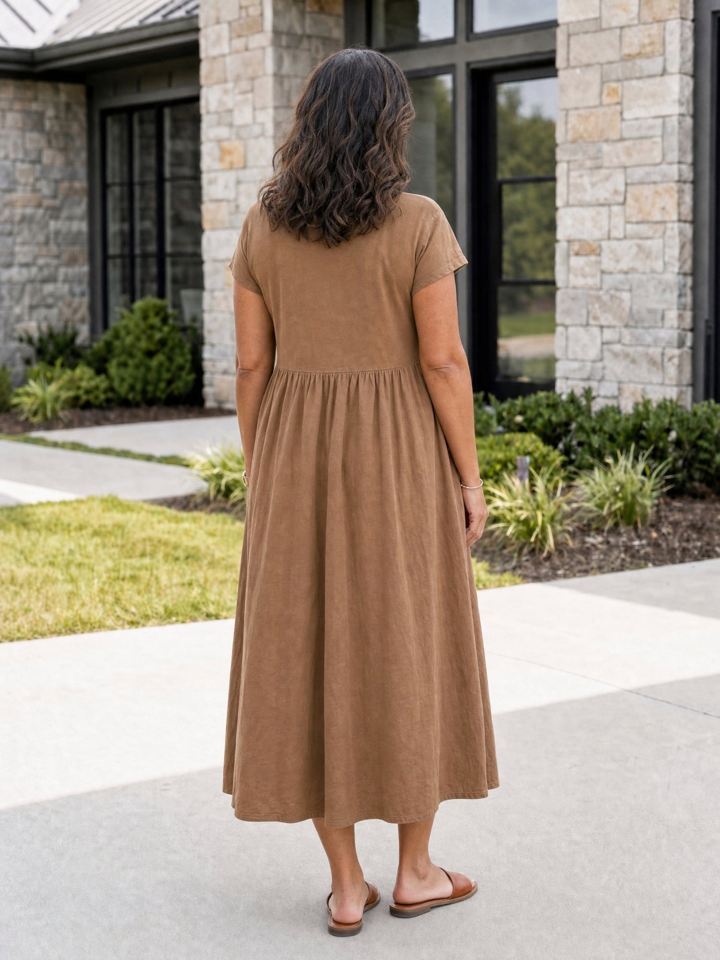 Relaxed Midi Dress with Pockets