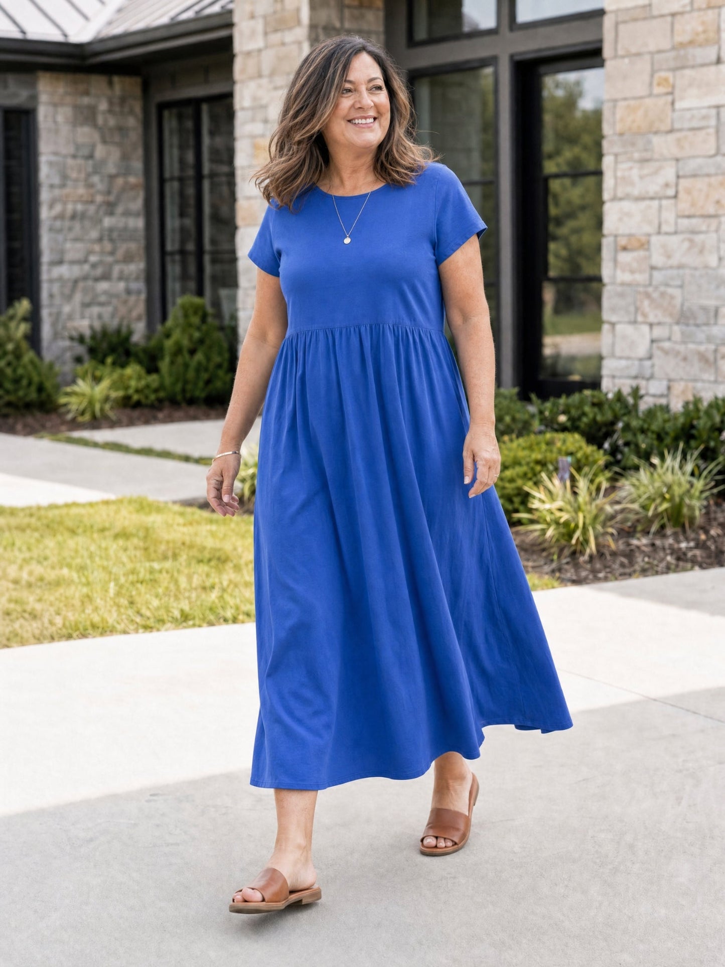 Relaxed Midi Dress with Pockets