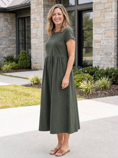 Relaxed Midi Dress with Pockets