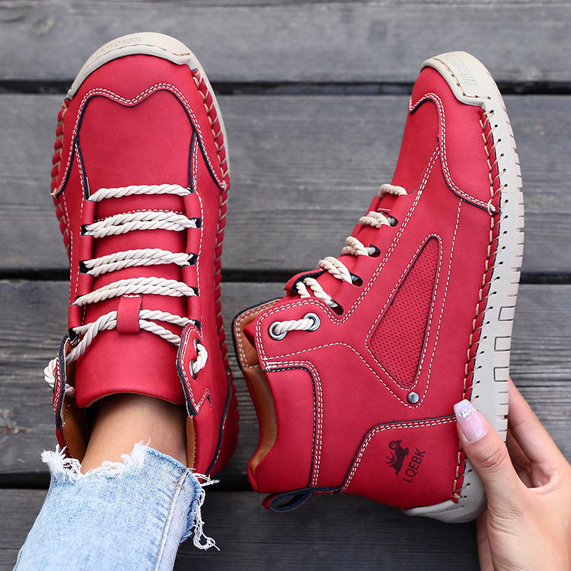 Elina™ – Mid-Top Comfort Sneakers for Women | Hand-Stitched, Wide Toe Box & Anti-Slip Sole