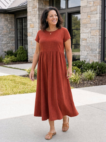 Relaxed Midi Dress with Pockets