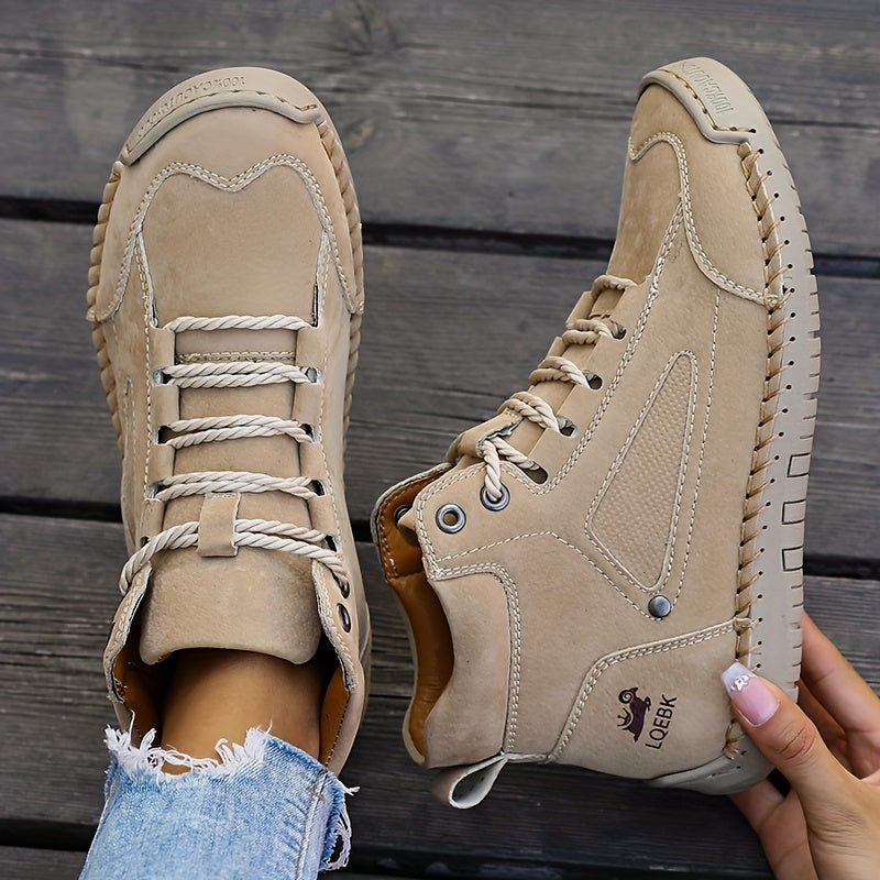 Elina™ – Mid-Top Comfort Sneakers for Women | Hand-Stitched, Wide Toe Box & Anti-Slip Sole