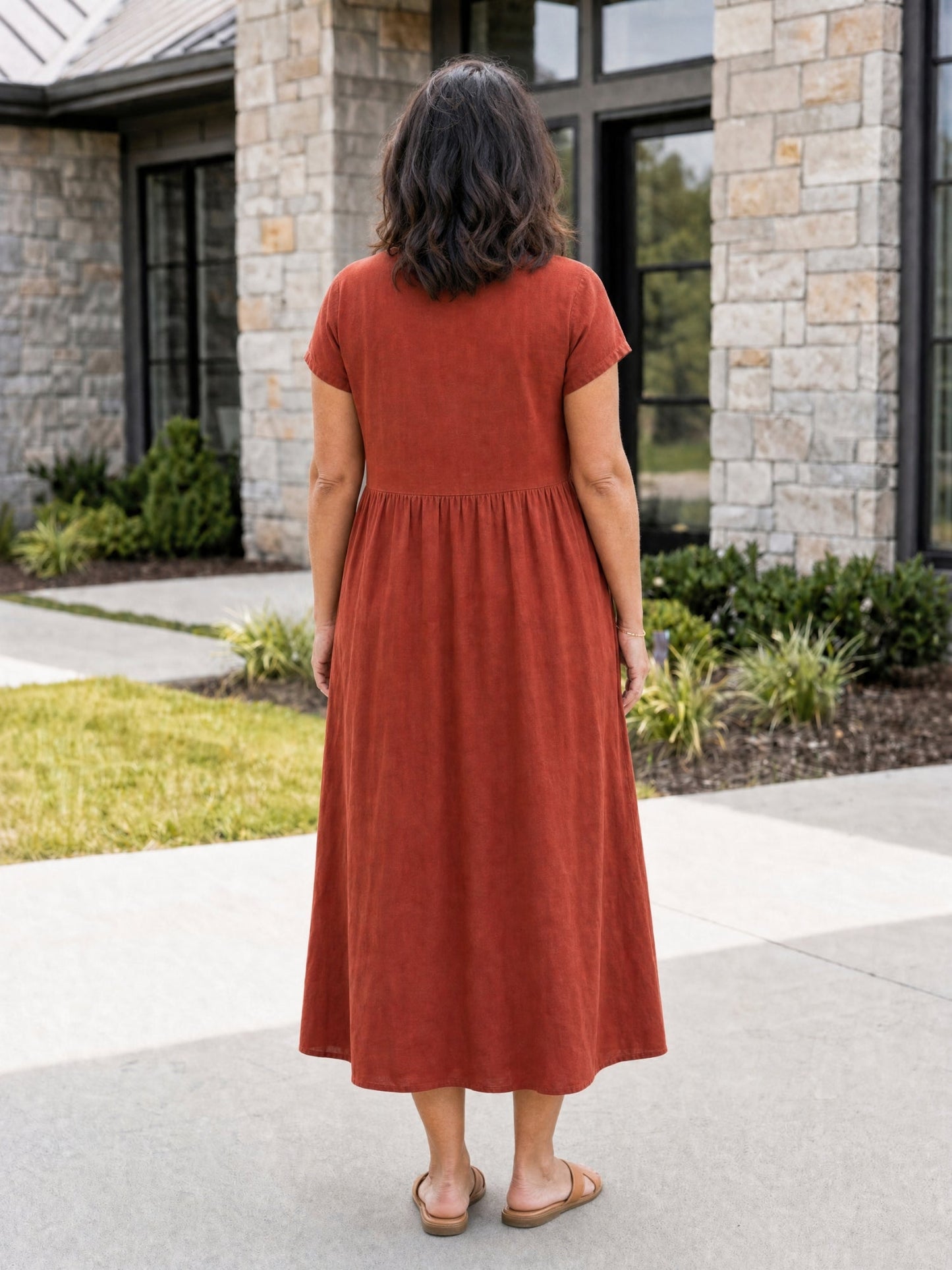 Relaxed Midi Dress with Pockets