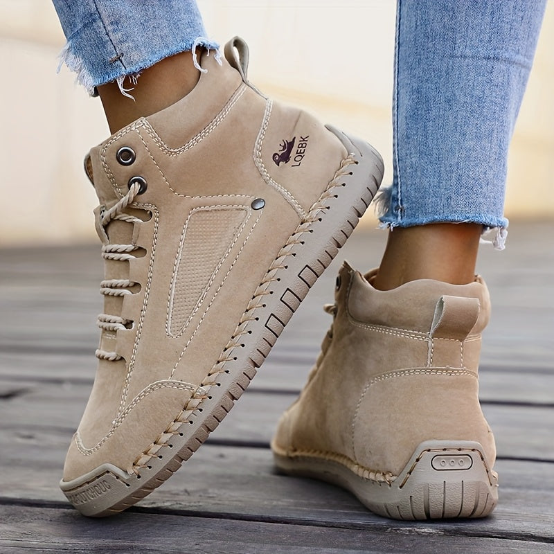Elina™ – Mid-Top Comfort Sneakers for Women | Hand-Stitched, Wide Toe Box & Anti-Slip Sole
