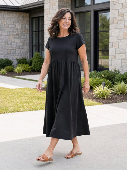 Relaxed Midi Dress with Pockets