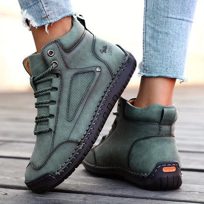 Elina™ – Mid-Top Comfort Sneakers for Women | Hand-Stitched, Wide Toe Box & Anti-Slip Sole