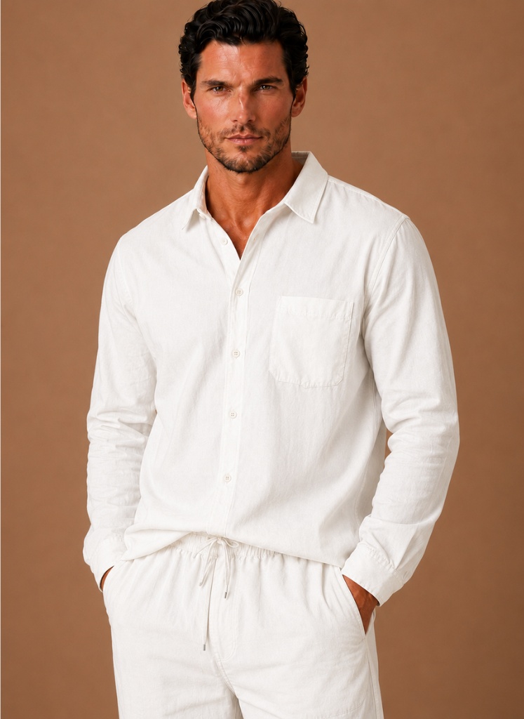Men's Linen Cotton Style Set – Shirt & Trousers Smart Casual | Sorteva