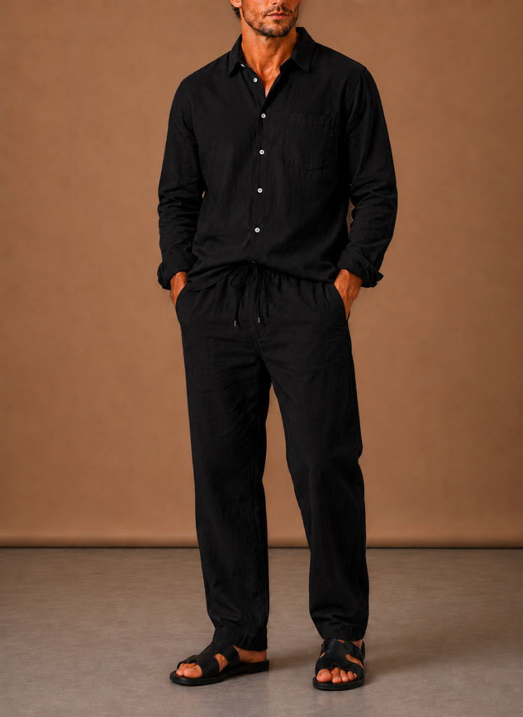 Men's Linen Cotton Style Set – Shirt & Trousers Smart Casual | Sorteva