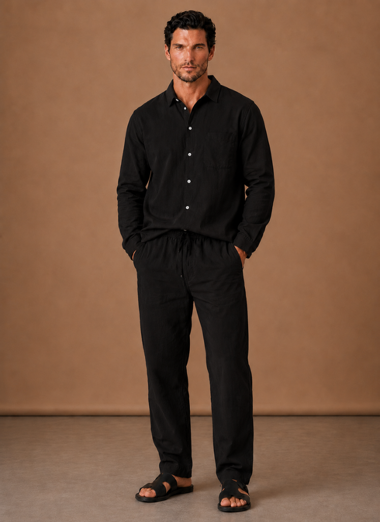 Men's Linen Cotton Style Set – Shirt & Trousers Smart Casual | Sorteva