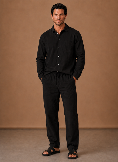 Men's Linen Cotton Style Set – Shirt & Trousers Smart Casual | Sorteva