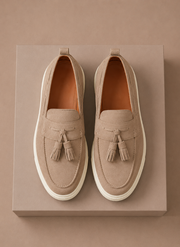 Men's Tassel Loafer Sneakers – Suede Casual Slip-On | Sorteva