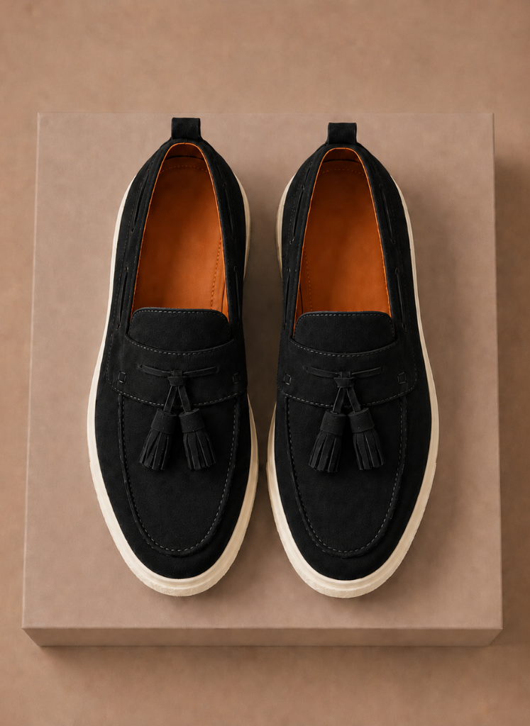 Men's Tassel Loafer Sneakers – Suede Casual Slip-On | Sorteva