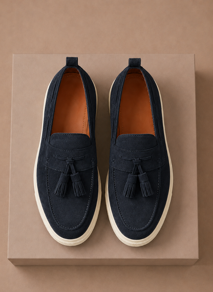 Men's Tassel Loafer Sneakers – Suede Casual Slip-On | Sorteva