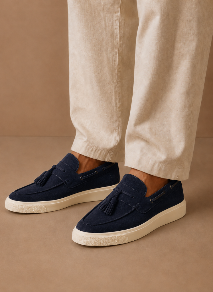 Men's Tassel Loafer Sneakers – Suede Casual Slip-On | Sorteva