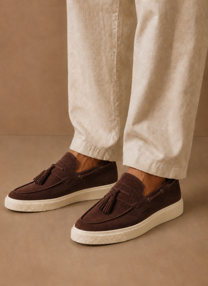 Men's Tassel Loafer Sneakers – Suede Casual Slip-On | Sorteva