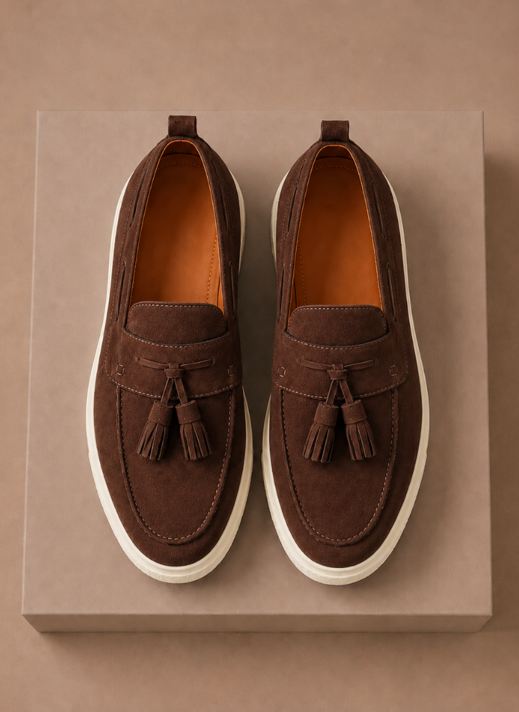 Men's Tassel Loafer Sneakers – Suede Casual Slip-On | Sorteva