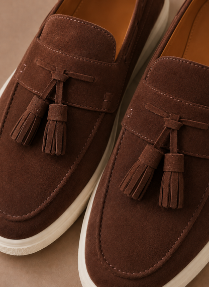 Men's Tassel Loafer Sneakers – Suede Casual Slip-On | Sorteva