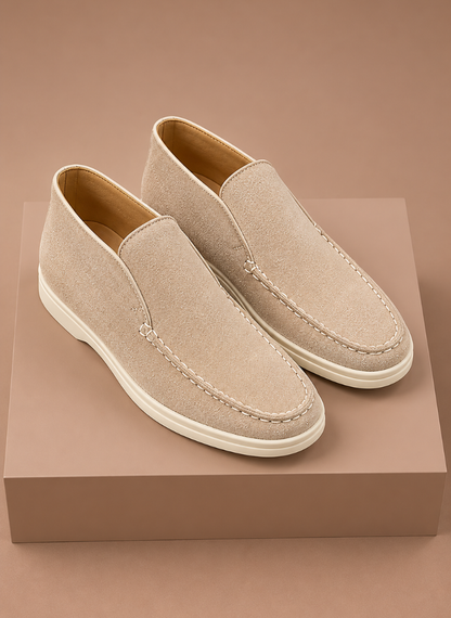 Men's Suede Ankle Loafers – Smart Casual Moc-Toe | Sorteva