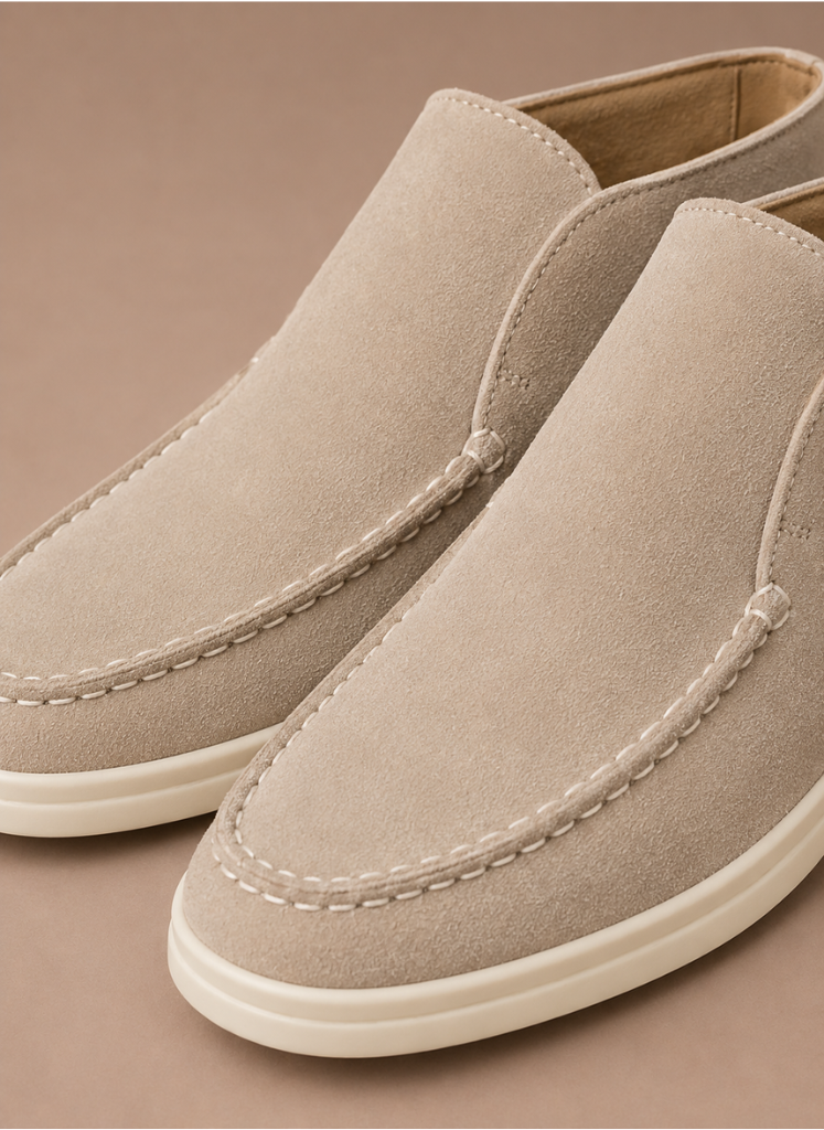 Men's Suede Ankle Loafers – Smart Casual Moc-Toe | Sorteva