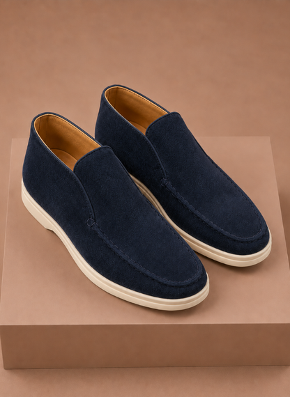 Men's Suede Ankle Loafers – Smart Casual Moc-Toe | Sorteva