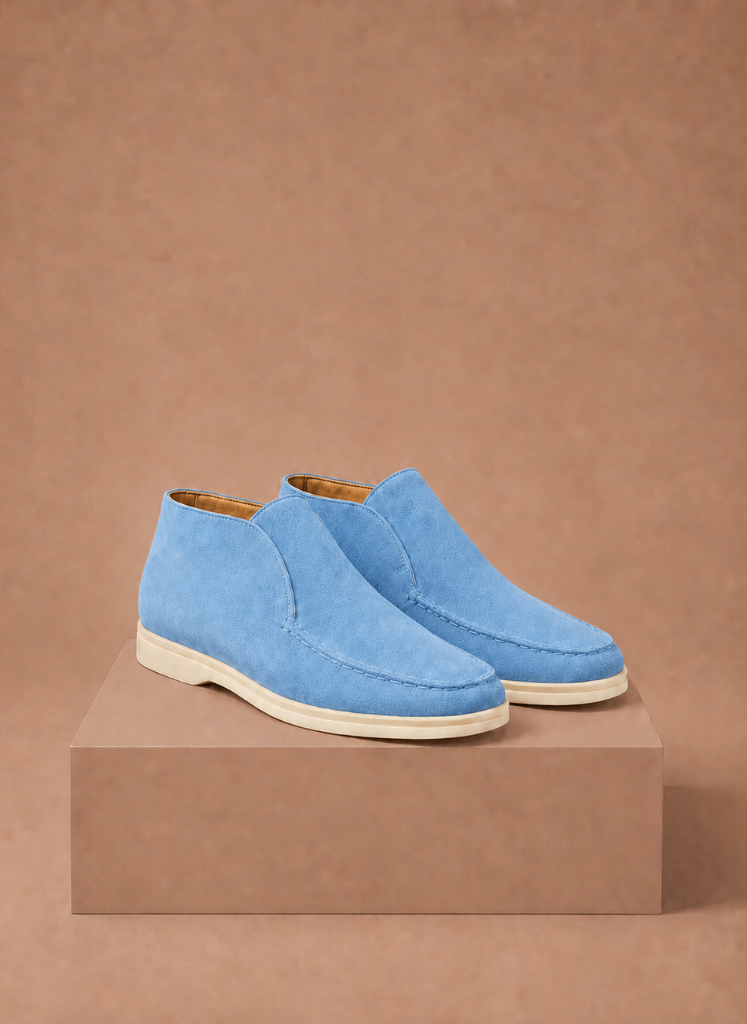 Men's Suede Ankle Loafers – Smart Casual Moc-Toe | Sorteva