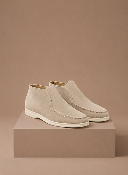 Men's Suede Ankle Loafers – Smart Casual Moc-Toe | Sorteva