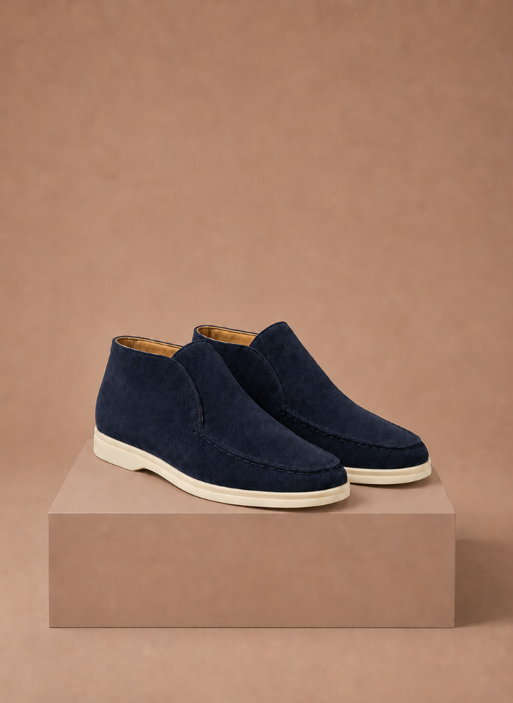 Men's Suede Ankle Loafers – Smart Casual Moc-Toe | Sorteva