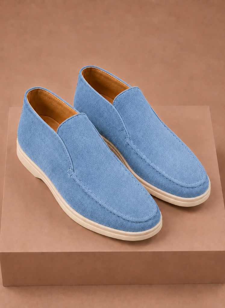 Men's Suede Ankle Loafers – Smart Casual Moc-Toe | Sorteva