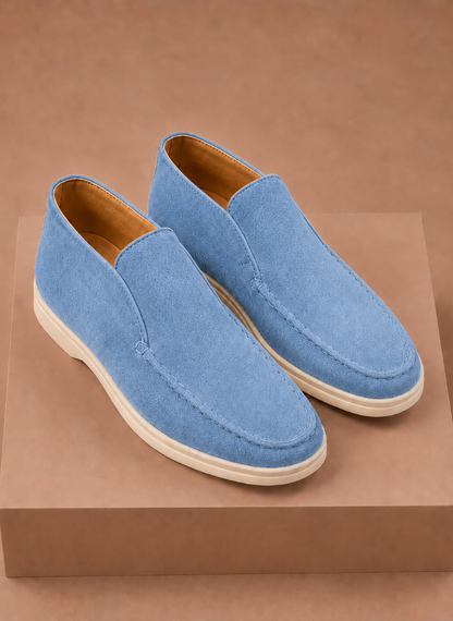 Men's Suede Ankle Loafers – Smart Casual Moc-Toe | Sorteva