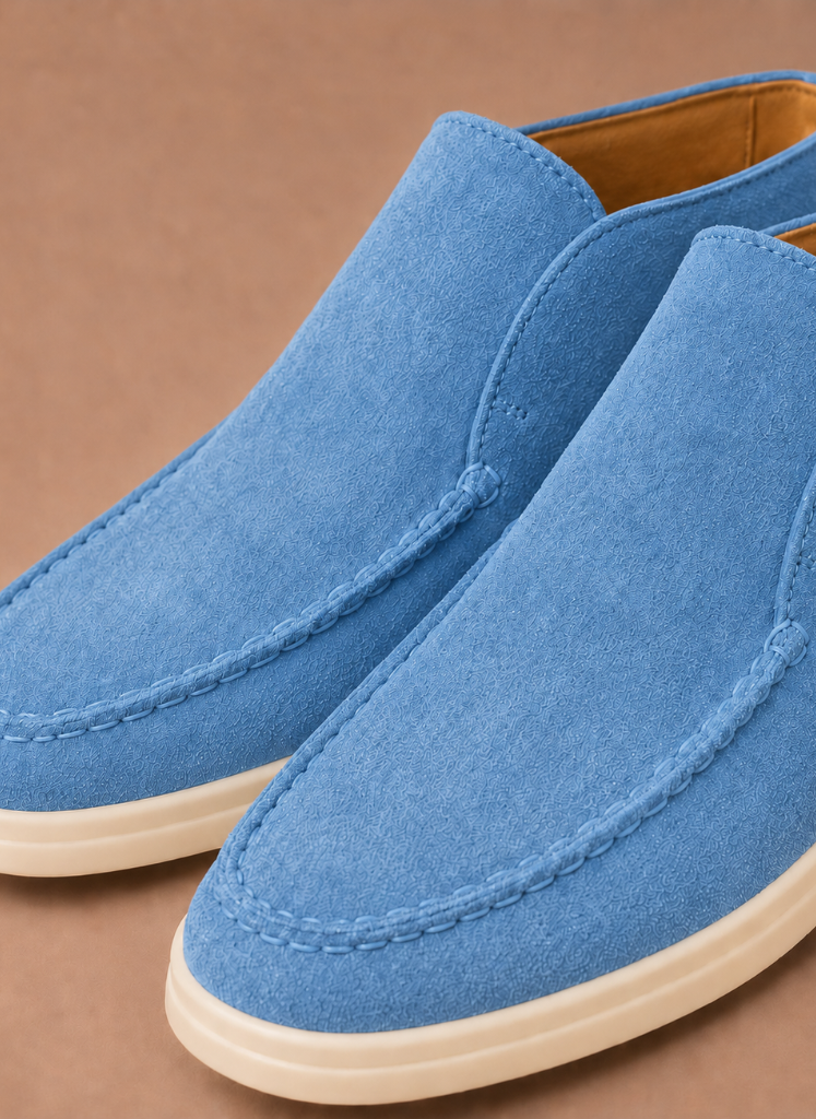 Men's Suede Ankle Loafers – Smart Casual Moc-Toe | Sorteva
