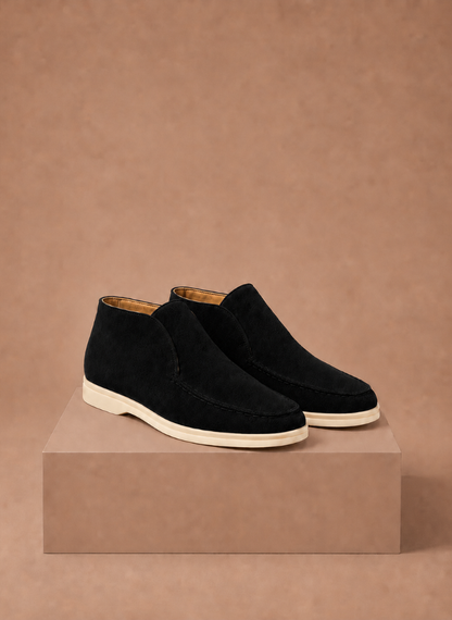 Men's Suede Ankle Loafers – Smart Casual Moc-Toe | Sorteva