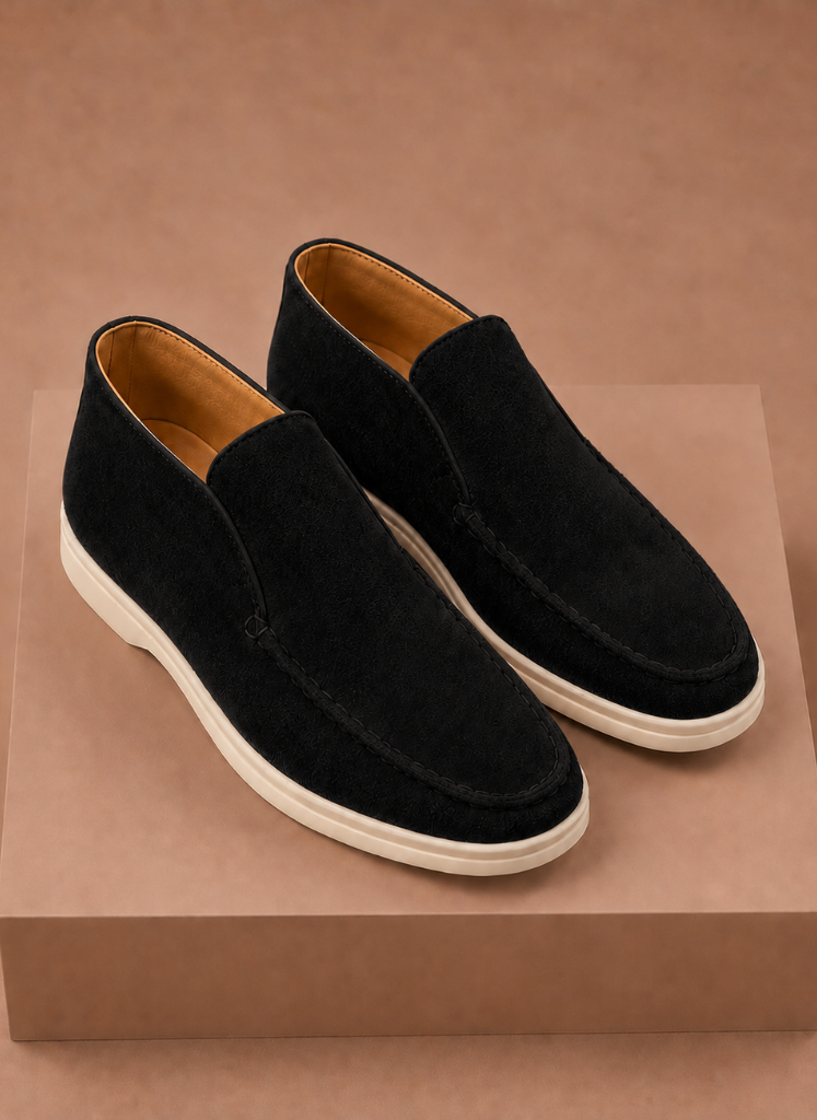 Men's Suede Ankle Loafers – Smart Casual Moc-Toe | Sorteva