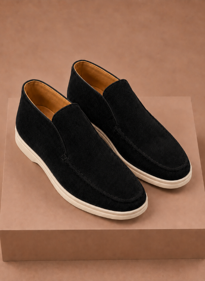 Men's Suede Ankle Loafers – Smart Casual Moc-Toe | Sorteva