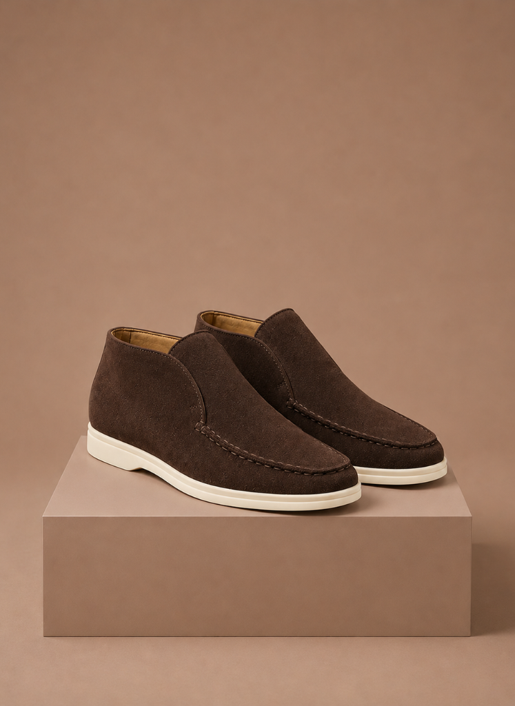 Men's Suede Ankle Loafers – Smart Casual Moc-Toe | Sorteva