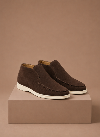 Men's Suede Ankle Loafers – Smart Casual Moc-Toe | Sorteva