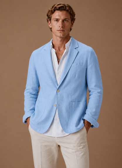 Men's Linen Style Blazer – Tailored Smart Casual Lightweight | Sorteva