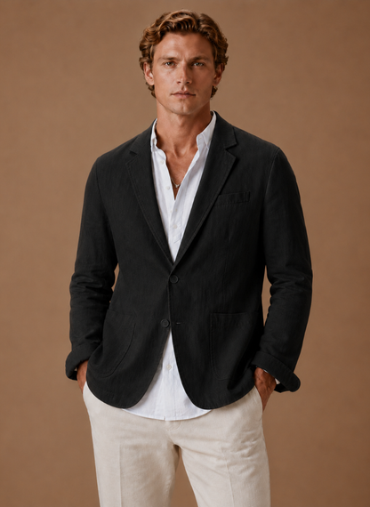 Men's Linen Style Blazer – Tailored Smart Casual Lightweight | Sorteva