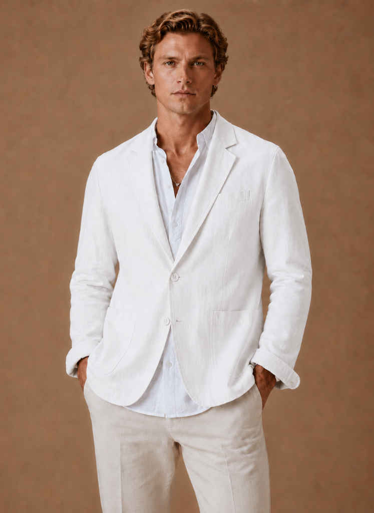 Men's Linen Style Blazer – Tailored Smart Casual Lightweight | Sorteva